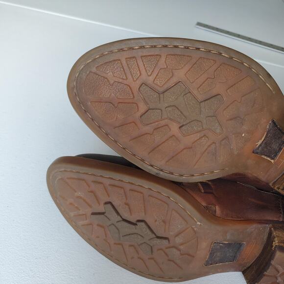 Born Shoes Womens Size 7 Leather Woven Buckle Cut Out Ankle Booties Witch Whimsy - Picture 10 of 11